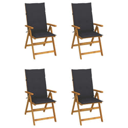 VidaXL 3064119 chaise d'extérieur Terrace Siège rembourré Bois d'acacia Anthracite