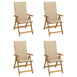 VidaXL 3064122 chaise d'extérieur Terrace Siège rembourré Bois d'acacia Beige