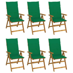 vidaXL Chaises pliables de jardin lot de 6 avec coussins