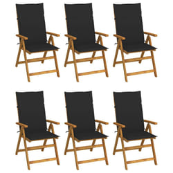 VidaXL 3064126 chaise d'extérieur Terrace Siège rembourré Bois d'acacia Noir