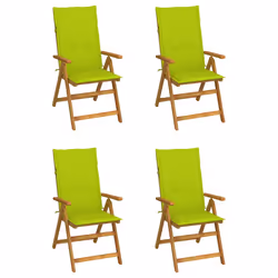 VidaXL 3064130, Terrace, Siège rembourré, Bois d'acacia, Vert, Polyester, 570 mm