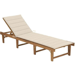 Vidaxl - Chaise longue pliable avec coussin Bois d'acacia solide