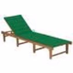 vidaXL Chaise longue pliable avec coussin Bois d'acacia solide - TU