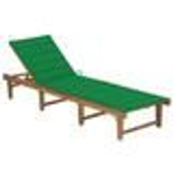 vidaXL Chaise longue pliable avec coussin Bois d'acacia solide - TU