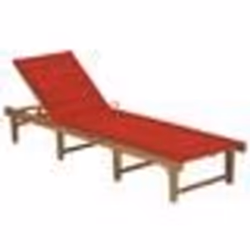 vidaXL Chaise longue pliable avec coussin Bois d'acacia solide - TU