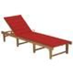 vidaXL Chaise longue pliable avec coussin Bois d'acacia solide - TU