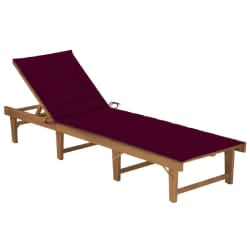 vidaXL Chaise longue pliable avec coussin Bois d'acacia solide - TU