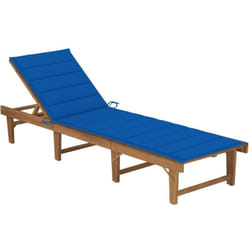 vidaXL Chaise longue pliable avec coussin Bois d'acacia solide - TU