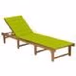 vidaXL Chaise longue pliable avec coussin Bois d'acacia solide - TU