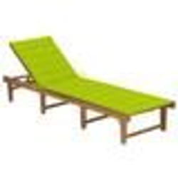 vidaXL Chaise longue pliable avec coussin Bois d'acacia solide - TU