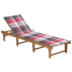 vidaXL Chaise longue pliable avec coussin Bois d'acacia solide - TU