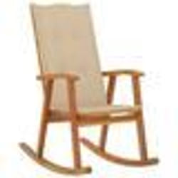 vidaXL Chaise à bascule avec coussins Bois d'acacia massif - TU