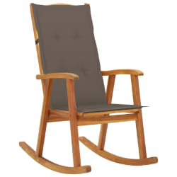 vidaXL Chaise à bascule avec coussins Bois d'acacia massif - TU
