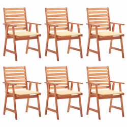 VidaXL 3064322, Terrace, Siège rembourré, Bois d'acacia, Crème, Polyester, 560 mm