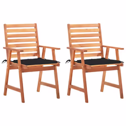 VidaXL 3064327, Terrace, Siège rembourré, Bois d'acacia, Noir, Polyester, 560 mm