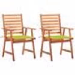 vidaXL Chaises à manger d'extérieur lot de 2 et coussins Acacia massif - TU