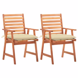 VidaXL 3064337, Terrace, Siège rembourré, Bois d'acacia, Crème, Polyester, 560 mm