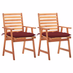 VidaXL 3064344, Terrace, Siège rembourré, Bois d'acacia, Rouge, Polyester, 560 mm