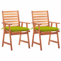 VidaXL 3064346, Terrace, Siège rembourré, Bois d'acacia, Vert, Polyester, 560 mm