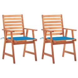VidaXL 3064351, Terrace, Siège rembourré, Bois d'acacia, Bleu, Polyester, 560 mm