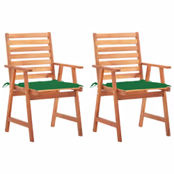 VidaXL 3064352, Terrace, Siège rembourré, Bois d'acacia, Vert, Polyester, 560 mm