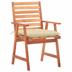VidaXL 3064364 chaise d'extérieur Terrace Siège rembourré Bois d'acacia Crème