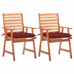VidaXL 3064371, Terrace, Siège rembourré, Bois d'acacia, Rouge, Polyester, 560 mm