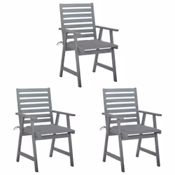 VidaXL 3064429, Terrace, Siège rembourré, Bois d'acacia, Gris, Polyester, 560 mm