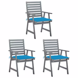 VidaXL 3064432, Terrace, Siège rembourré, Bois d'acacia, Bleu, Polyester, 560 mm