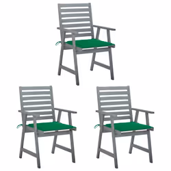 VidaXL 3064433, Terrace, Siège rembourré, Bois d'acacia, Vert, Polyester, 560 mm