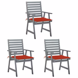 VidaXL 3064434, Terrace, Siège rembourré, Bois d'acacia, Rouge, Polyester, 560 mm