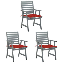 VidaXL 3064434 chaise d'extérieur Terrace Siège rembourré Bois d'acacia Rouge