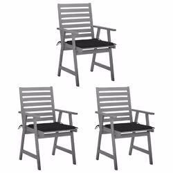 VidaXL 3064435, Terrace, Siège rembourré, Bois d'acacia, Noir, Polyester, 560 mm