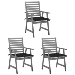 VidaXL 3064435 chaise d'extérieur Terrace Siège rembourré Bois d'acacia Noir