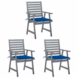 VidaXL 3064438, Terrace, Siège rembourré, Bois d'acacia, Bleu, Polyester, 560 mm