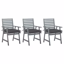 VidaXL 3064443, Terrace, Siège rembourré, Bois d'acacia, Anthracite, Polyester, 560 mm