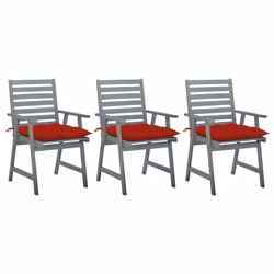 VidaXL 3064449, Terrace, Siège rembourré, Bois d'acacia, Rouge, Polyester, 560 mm