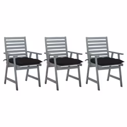 VidaXL 3064450, Terrace, Siège rembourré, Bois d'acacia, Noir, Polyester, 560 mm