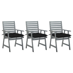 VidaXL 3064450 chaise d'extérieur Terrace Siège rembourré Bois d'acacia Noir