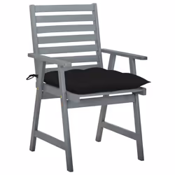 VidaXL 3064450 chaise d'extérieur Terrace Siège rembourré Bois d'acacia Noir