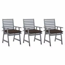 VidaXL 3064451, Terrace, Siège rembourré, Bois d'acacia, Taupe, Polyester, 560 mm