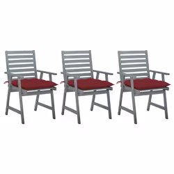 VidaXL 3064452, Terrace, Siège rembourré, Bois d'acacia, Rouge, Polyester, 560 mm