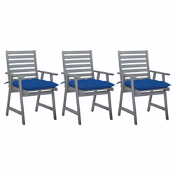 VidaXL 3064453, Terrace, Siège rembourré, Bois d'acacia, Bleu, Polyester, 560 mm