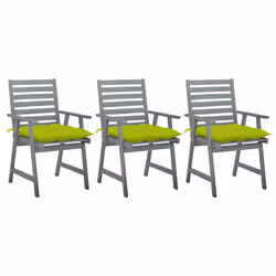 VidaXL 3064454, Terrace, Siège rembourré, Bois d'acacia, Vert, Polyester, 560 mm