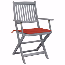 VidaXL 3064488 chaise d'extérieur Terrace Siège rembourré Bois d'acacia Rouge - Vue supplémentaire 3