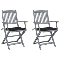 VidaXL 3064489 chaise d'extérieur Terrace Siège rembourré Bois d'acacia Noir
