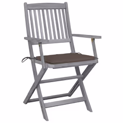 VidaXL 3064490 chaise d'extérieur Terrace Siège rembourré Bois d'acacia Taupe