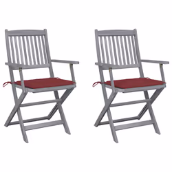 VidaXL 3064491, Terrace, Siège rembourré, Bois d'acacia, Rouge, Polyester, 540 mm