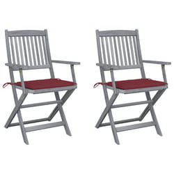 VidaXL 3064491 chaise d'extérieur Terrace Siège rembourré Bois d'acacia Rouge