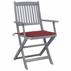 VidaXL 3064491 chaise d'extérieur Terrace Siège rembourré Bois d'acacia Rouge